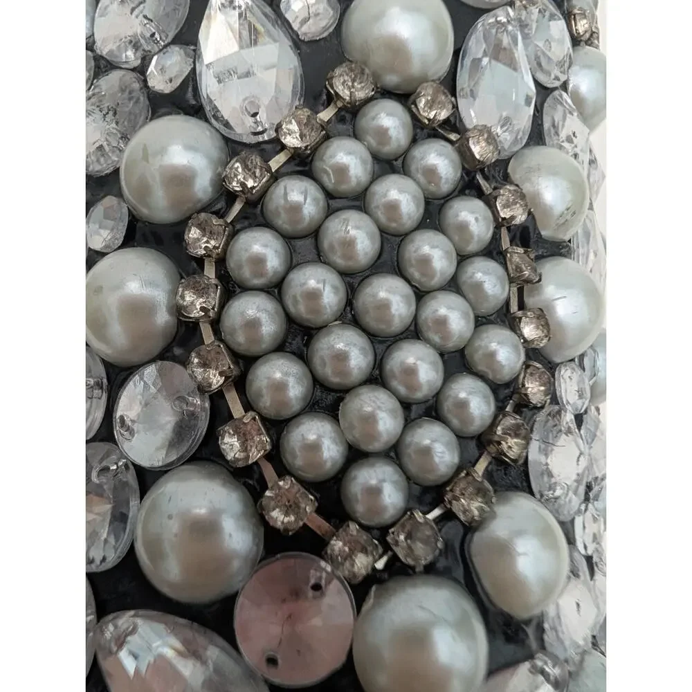 Coctail Shaker Pier One Beaded Pearl Silver Entertaining Party Barware Glam